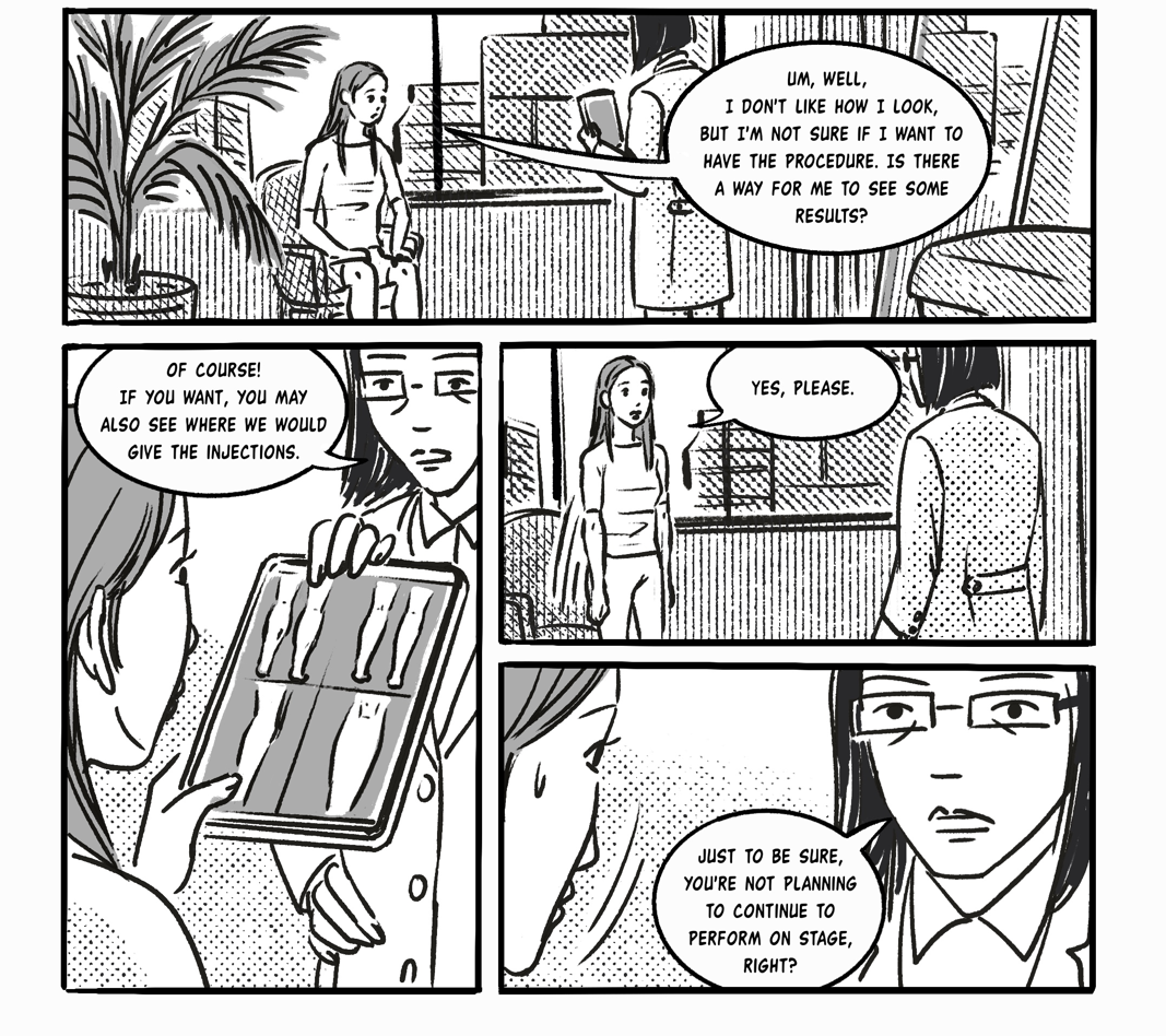 A comic strip of a person AI-generated content may be incorrect.