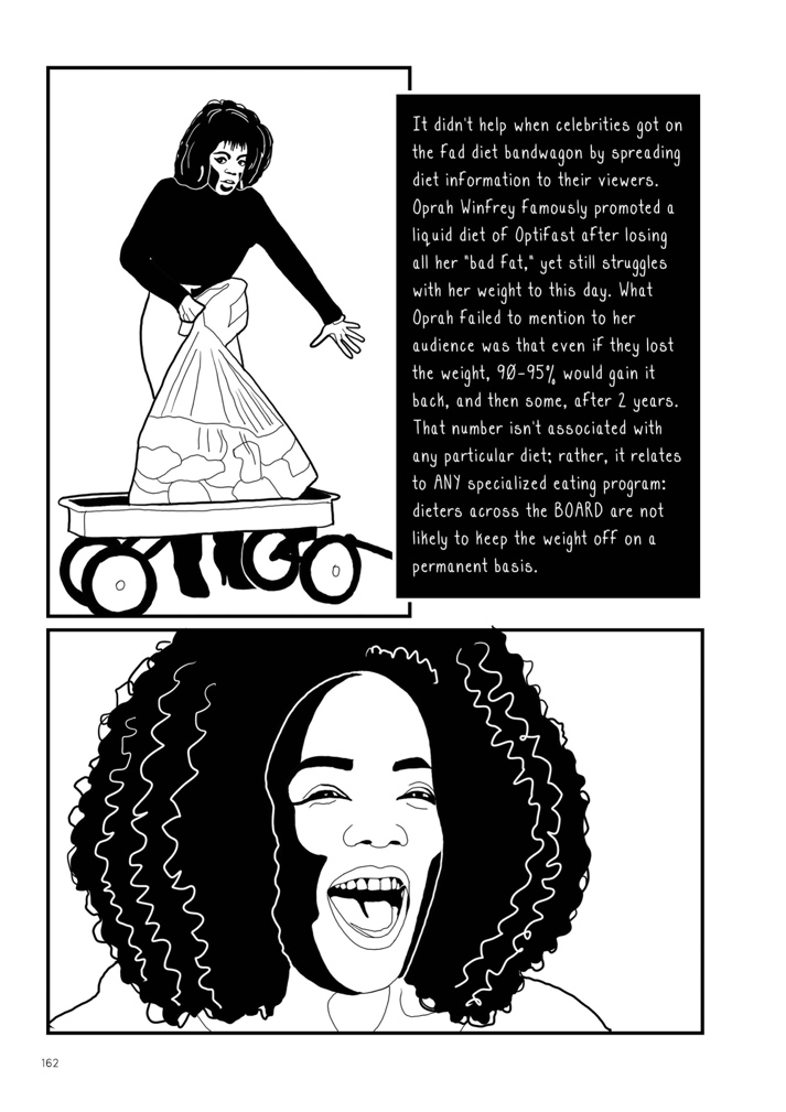 A person with big curly hair and a cart with a bag of trash AI-generated content may be incorrect.